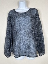 Pinky Womens Size L Gray/Blk Mandala Top Long Sleeve - $11.30