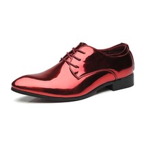 Luxury Brand Men Glossy Oxfords Shoes Lace Up Casual Shoe - £39.54 GBP