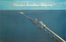 Chrome FL Postcard N448 Floridas Sunshine Skyway Bridges Tampa Bay 1966 Cancel - £2.67 GBP