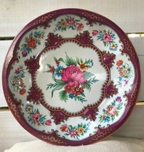 Vintage Floral Flowers Daher Decorated Ware 10&quot; Bowl Tin Tray England Made - £9.71 GBP