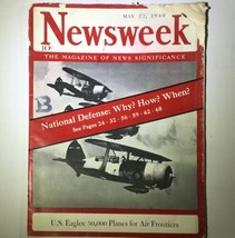 Newsweek Magazine May 27, 1940 U.S. Eagles: 50,000 Planes for Air Frontiers - £11.18 GBP