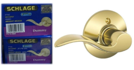 Accent Left Hand Dummy Lever, Bright Brass - Schlage F170ACC605LH (2-Pack) - $24.74