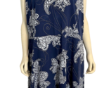 Talbots Plus Petite Navy and Light Blue Floral Sleeveless A Line Knit Dr... - £30.10 GBP