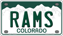 Rams Colorado Novelty Mini Metal License Plate Tag - £11.81 GBP