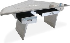 Aviator Executive Fighter Jet Wing Desk - Polished Aluminum (68 Inches) - £1,816.57 GBP