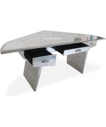 Aviator Executive Fighter Jet Wing Desk - Polished Aluminum (68 Inches) - £1,809.12 GBP