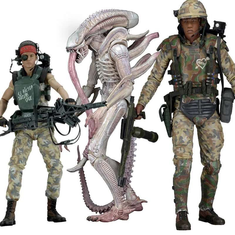 NECA Figure Aliens vs Predator Alien Albino Drone Private Ricco Frost PVC Action - £24.69 GBP+
