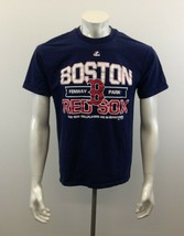 Boston Red Sox Fenway Park Majestic T Shirt Men&#39;s Large Blue Spell Out Tee - £10.10 GBP