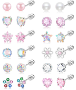 Surgical Stainless Steel Hypoallergenic Stud Earrings for Women Flat Bac... - $20.31 CAD