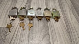6 Vtg American Lock Company 5200 Series Lock w  Keys, US Army Military - £69.51 GBP