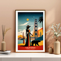 California Travel Poster: Golden Gate Bridge Innovation Vintage Wall Art... - €4,33 EUR