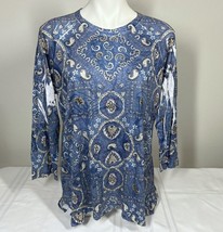 Jess &amp; Jane Medium Top Burnout Tunic Length Cotton Blend - $24.99