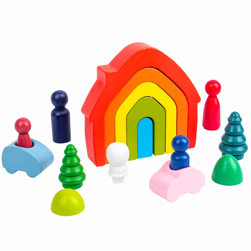Play Montessori 3D RainA Puzzles Wooden Play RainA Stacked Balance Baby Educatio - £25.43 GBP