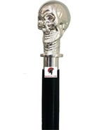 Sterling Silver Skull Handle Walking Stick with Black Beech Wood Shaft - $118.77