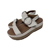 Ugg Womens April White Leather Espadrille Wedge Platform Strappy Sandals US 7.5 - £39.55 GBP