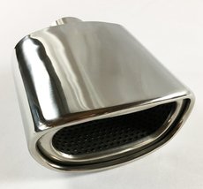 Exhaust Tip 2.25&quot; Inlet 5.50 X 3.00&quot; High 7.00&quot; Double Wall Rolled Oval Resonate - £39.16 GBP