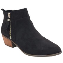 Dr Scholl&#39;s Women Cuban Heel Ankle Booties Brianna Size US 10M Black Faux Suede - £44.37 GBP