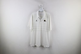 Nike Air Jordan Mens XL Striped University of Michigan Football Polo Shirt White - £27.79 GBP