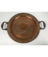 VTG FEDERAL &amp; CO. Silver On Copper Ornate Round Scalloped Serving Dish P... - $54.14 CAD