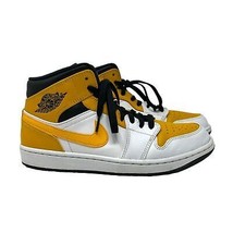 Nike Air Jordan 1 Mid 9 mens university gold lace up athletic shoes 554724-170 - £49.32 GBP
