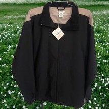 Cutter &amp; Buck black tan windbreaker Zip Up jacket Ladies Size XL Golfing - $27.73