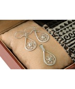 Zoya Handmade Silver Sterling Filigree Earrings and Pendant - £148.31 GBP