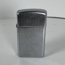 Vintage Zippo Slim Lighter 1974 Striped Chrome Used  - $18.21 CAD