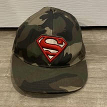 Superman DC Comics Camo Snapback Adjustable Hat Cap EUC CLEAN! - $14.20