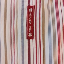 Lucky Brand Dungarees Men's Red Gray White Stripes Shirt Long Sleeve Size Large image 4