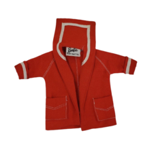VINTAGE 1959-1962 MATTEL BARBIE RESORT # 963 RED JACKET COAT W/ WHITE ST... - $4.75