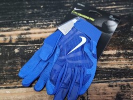 Nike Hyperdiamond Pro Blue Leather Baseball/Softball Batting Gloves Men ... - £25.67 GBP
