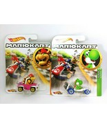 Mario Kart Hot Wheels Yoshi B Dasher &amp; Bowser Badwagon Lot - $56.84 CAD