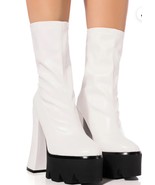 AZALEA WANG TATI CHUNKY BOOT IN WHITE NEW SZ 11 - $256.71 CAD