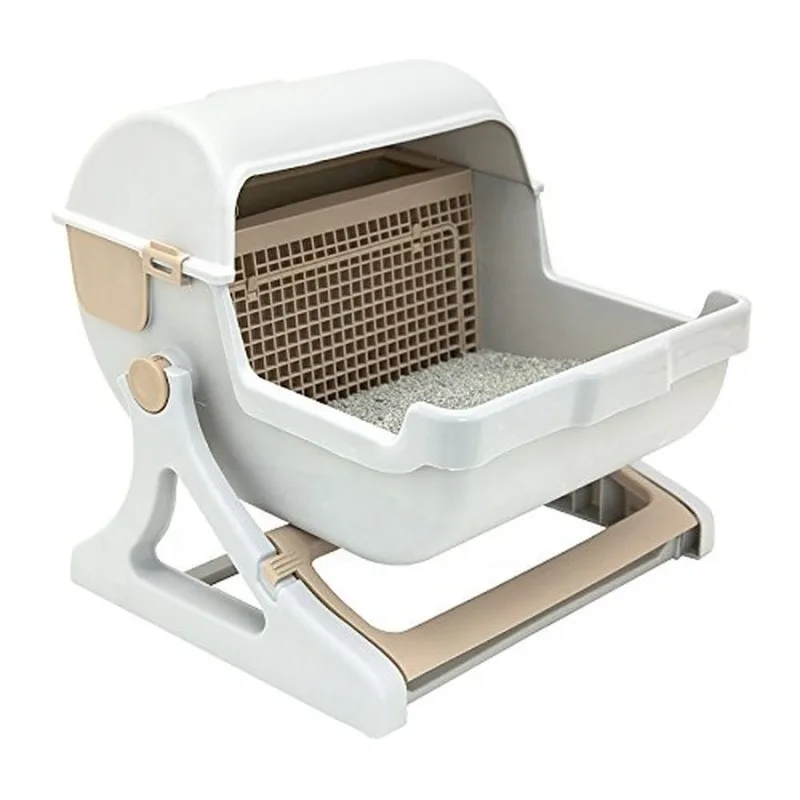 Semi-Automatic Quick Cleaning  Cat Toilet Toilet Loo Tray Flip Cover Cat pans Ca - £587.62 GBP