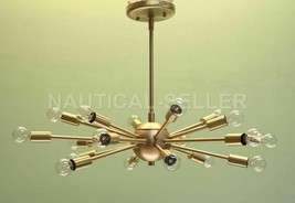 Modern Brushed Brass 18 Arm Classic sputnik chandelier light fixture - 24&quot;D Cond - £155.39 GBP