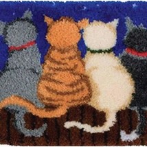 Cat&#39;s Cozy Corner Latch Hook Kit - DIY Crochet Carpet Set for Knotted Cushion Ya - $68.26