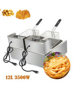 12L Commercial Electric Deep Fryer Stainless Steel Large Capacity With 2... - $138.99