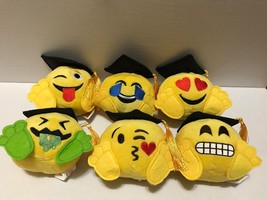 Lot of 6 pieces Emoji Graduation Plush 6&quot; inch HOT ITEM !!! - £17.83 GBP