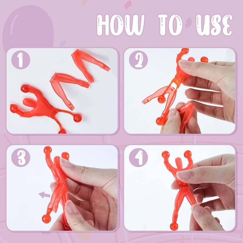 Lovestown 50PCS Sticky Men, Stretchy Wall Climbers Sticky Toy Party Favor Set, P Item image 4