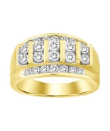 1.50cttw Diamond Round Mens Band Ring 10k Yellow Gold - $1,855.26