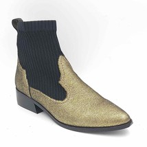 Cecelia New York Women Western Sock Boots Thomas Size US 6.5M Black Gold Leather - £50.70 GBP