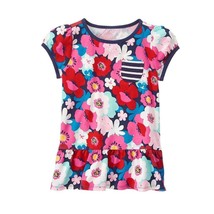 NWT Gymboree Bright Blooms Mix N Match Girl Short Sleeve Floral Peplum Shirt 5-6 - £8.78 GBP