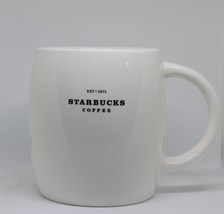 2008 Starbucks Coffee Mug Cup Barista Abbey White  Black Graphics Est. 1971 - £11.06 GBP