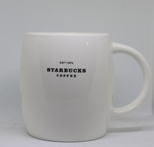 2008 Starbucks Coffee Mug Cup Barista Abbey White  Black Graphics Est. 1971 - £10.46 GBP