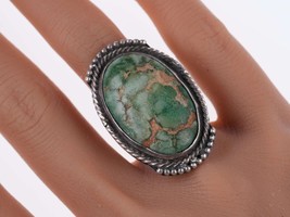 sz7.5 Large c1940&#39;s  Navajo Sterling and turquoise ring - £328.30 GBP