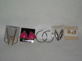 Earrings lot for pierced ears silver &amp; gold tone new old stock vintage - $10.00