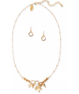 Style and Co Gold-Tone Beaded Charm Hammered Ring Statement Necklace and... - £13.31 GBP