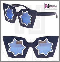 Markus Lupfer Linda Farrow Star Navy Blue Mirrored ML10 Sunglasses Cat Eye - £192.28 GBP