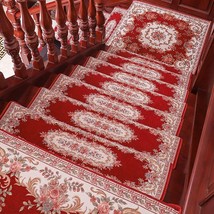 Elegant Floral Self-adhesive Stairs Carpet Non-Slip Floor Area Rugs Stair Treads - £23.73 GBP+