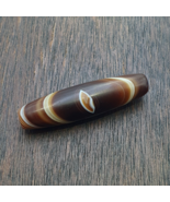 Unique Himalayan Tibetan Agate bead Suleimany Eye &amp; Lines Pattern Agate ... - $45.08